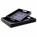 INART ΣΕΤ ΤΩΝ 2 ΔΙΣΚΟΣ ΞΥΛΙΝΟΣ ΜΑΥΡΟΣ/ΜΠΛΕ 40X30X5 3-70-151-0347