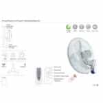 Ανεμιστήρας Τοίχου 60W Διαμέτρου 45cm με Τηλεχειριστήριο 02-00117 Lineme - Image 2