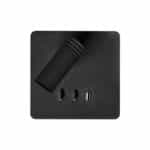 Απλίκα Σπιράλ LED+USB 3W+8W 3000k Μαύρο 17-00669-2