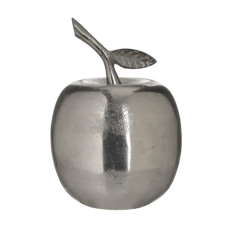 Inart Διακοσμητικό Μήλο από Μέταλλο Ασημί 12x12x18cm