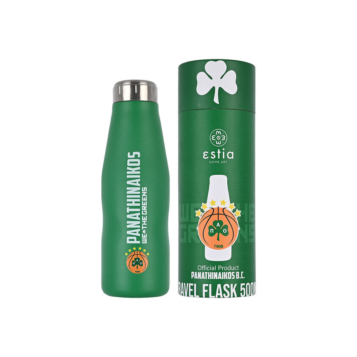 Ποτήρι Θερμός Ανοξείδωτο BPA Free 500ml Panathinaikos BC Edition με Καλαμάκι Estia 00-27131 - Image 4