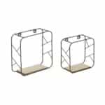 Ράφια Τοίχου Μαύρο / Φυσικό Μπεζ 2τμχ 25x10x25cm 6-70-861-0009