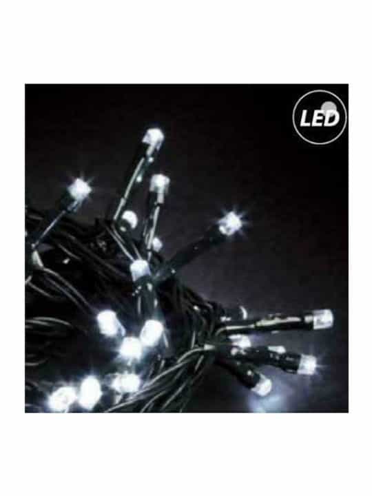 300 Χριστουγεννιάτικα Λαμπάκια Σταθερα LED Ψυχρό Λευκό 18μετ. σε Σειρά με Πράσινο Καλώδιο Fos me 27-00384 - Image 1