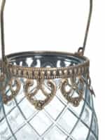 Inart Κηροπήγιο Γυάλινο/Μεταλλικό Μπλε 9x11 Κωδικός: 3-70-912-0212 - Image 2