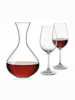 Bohemia Viola Κρυστάλλινη Καράφα Σερβιρίσματος Κρασιού με Ποτήρια 1500ml 7τμχ 311