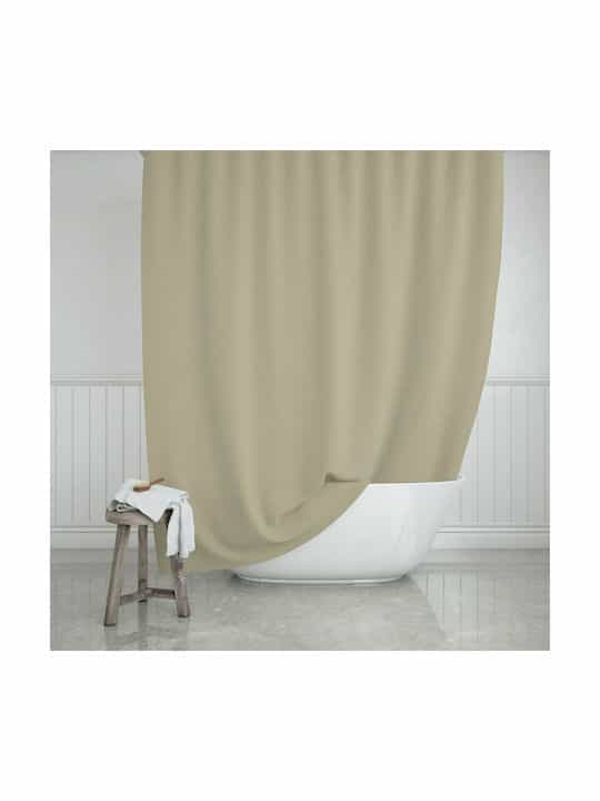 ESTIA ΚΟΥΡΤΙΝΑ ΜΠΑΝΙΟΥ ΑΔΙΑΒΡΟΧΗ ΠΟΛΥΕΣΤΕΡΙΚΗ 180x200cm ΜΠΕΖ - Image 1