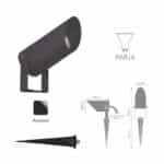 Fos me Φωτιστικό Προβολάκι Εξωτερικού Χώρου IP65 για Ντουί GU10 Μαύρο 17-00684-19