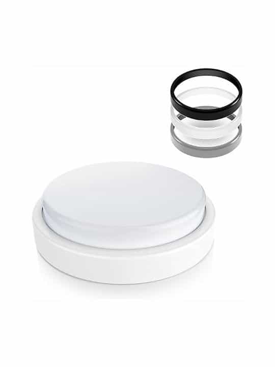 Fos me Στεγανή Επιτοίχια Πλαφονιέρα Εξωτερικού Χώρου με Ενσωματωμένο LED σε Λευκό Χρώμα 16-023009 - Image 1