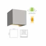 Fos me Στεγανό Επιτοίχιο Σποτ Εξωτερικού Χώρου με Ενσωματωμένο LED Γκρι 17-100666-10