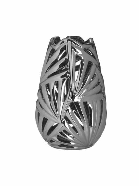 Inart Διακοσμητικό Βάζο Κεραμικό Ασημί 19x19x30cm Κωδικός: 3-70-619-0021 - Image 1