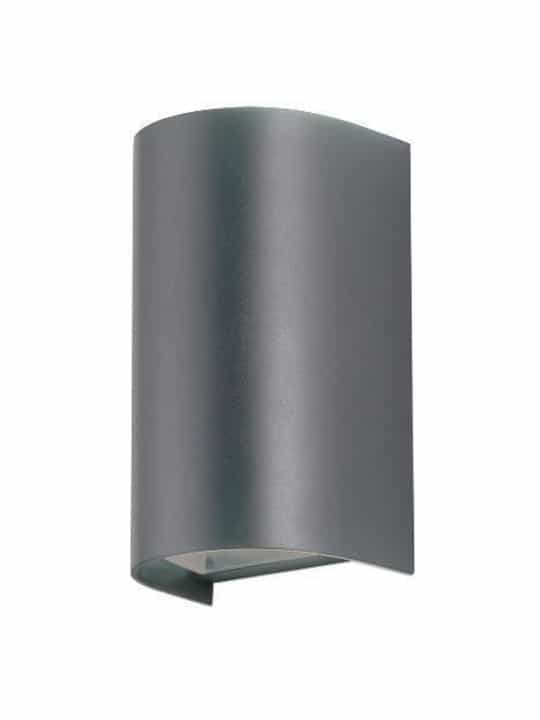 Fos me Στεγανή Επιτοίχια Πλαφονιέρα Εξωτερικού Χώρου GU10 σε Γκρι Χρώμα 21-0227-10 - Image 1