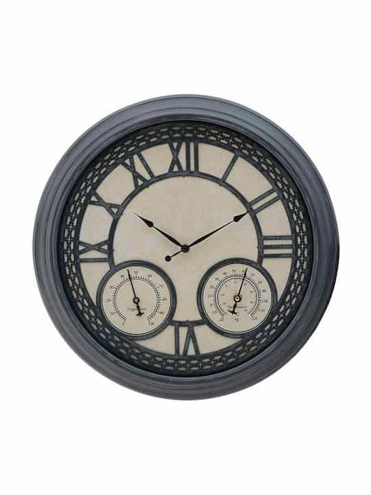 Inart Ρολόι Τοίχου Πλαστικό Μαύρο 45cm 3-20-925-0012 - Image 1