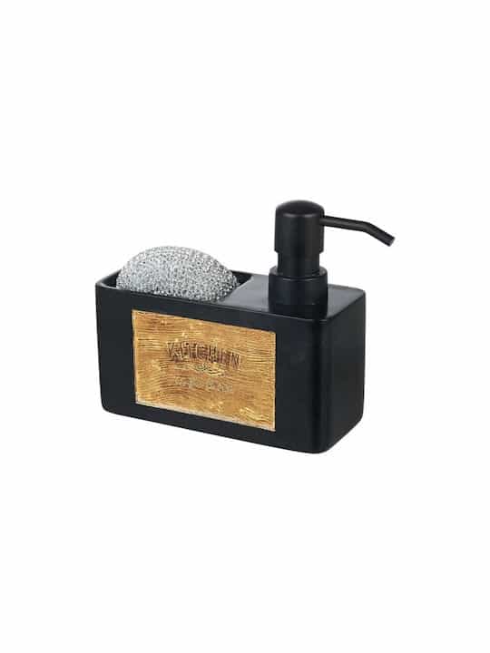 Estia Αντλια Σαπουνιου με Θήκη για σφουγγάρι σε Μαύρο Χρώμα Κωδικός: 02-18122 - Image 1