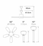 Lineme Boda Ανεμιστήρας Οροφής 130cm με Φως και Τηλεχειριστήριο Καφέ 02-00185 - Image 2