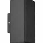 Fos me Απλίκα Τοίχου Τετράγωνη 2xGU10 9W IP65 Πλαστικό H21.5 Up&Down Ανθρακί 21-0212-19