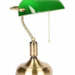 Φωτιστικό Γραφείου Banker σε Χρυσο Χρώμα Μεταλλικο με Πρασινο Γυαλι 17-00140