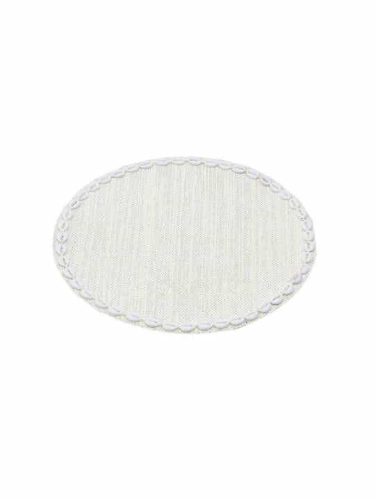 Σουπλά Υφασμάτινα 3-60-748-0003 (Σετ 6Τμχ) Φ35cm White-Ivory Inart - Image 2