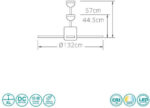 LED Ανεμιστήρας Οροφής Atma Ø132cm 3000K/4000K/6000K/CCT 18W με Τηλεχειριστήριο Λευκό 02-00308 - Image 3