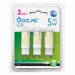 ΦOSME LED CORN G9 ΔΙΑΦΑΝΗ 5W 4000k 340LM 360' SET 3pcs