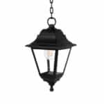 Φανάρι τετράγωνο κρεμαστό πλαστικό Ε27 μαύρο Fosme 21-0233-2