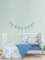 Kocoon Σετ Βρεφικά Σεντόνια Κούνιας Βαμβακερά Bobo Μπλε 3τμχ 120x160εκ. 31906