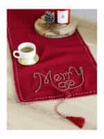 Nima Merry Χριστουγεννιάτικο Τραπεζομάντηλο Ράνερ Υφασμάτινο Κόκκινο Μ160xΠ40εκ. 33134