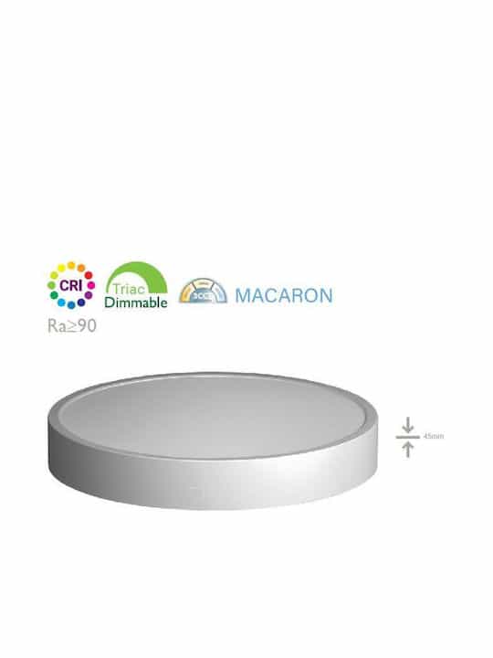 FOS_ME Στρογγυλό LED Panel Οροφής  32W με 3CCT DIMMABLE Φ40cm Γκρι Μπετό  05-00456-10 - Image 1
