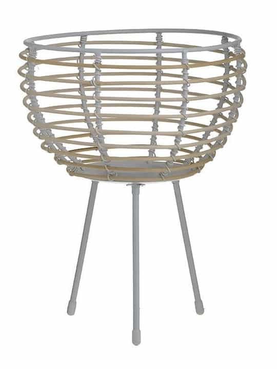 Inart Κηροπήγιο Μεταλλικό Λευκό-Νatural 20x20x28εκ. 3-70-739-0062 - Image 1