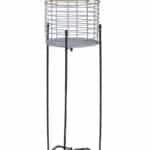 Inart Κασπό Μεταλλικό Λευκό/Μαύρο Φ19X48 3-70-739-0065