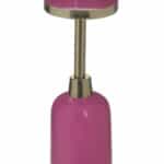 Inart Κηροπήγιο Μεταλλικό Φούξια Χρυσό 9x9x20εκ. 3-70-650-0062