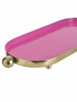 Inart Διακοσμητική Πιατέλα Οβάλ Μεταλλική Φούξια 35x14x3εκ. 3-70-650-0056 - Image 2