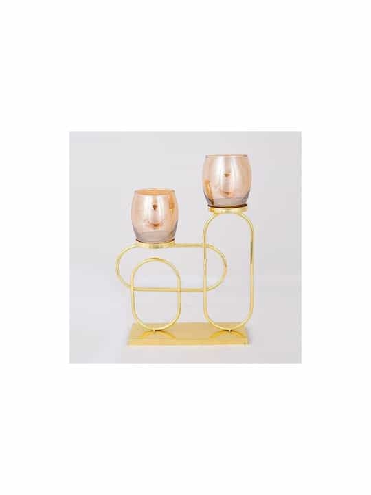 Κηροπήγιο για Ρεσώ Γυάλινο σε Χρυσό Χρώμα 23x31.5x7.5εκ. 752-24026 - Image 1