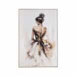 Belle Epogue Woman Ελαιογραφια 80χ120 Εκ Σαμπανι Κορνιζα Τυπωμενο Καμβα 89115