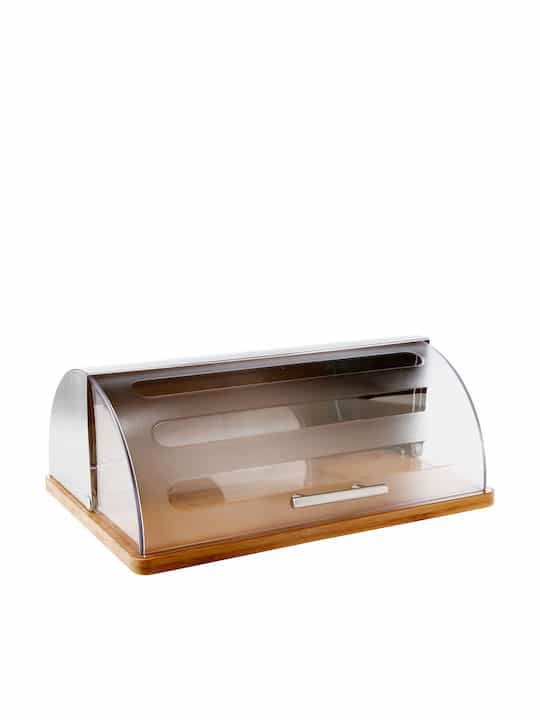 Ψωμιέρα με Καπάκι από Bamboo σε Ασημί Χρώμα 39x26.5x15.5cm 5Five F-V Box 103601 - Image 1