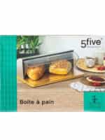 Ψωμιέρα με Καπάκι από Bamboo σε Ασημί Χρώμα 39x26.5x15.5cm 5Five F-V Box 103601 - Image 2