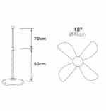 Ανεμιστήρας Ορθοστάτης 60W Διαμέτρου 45cm 02-00142 Lineme - Image 2