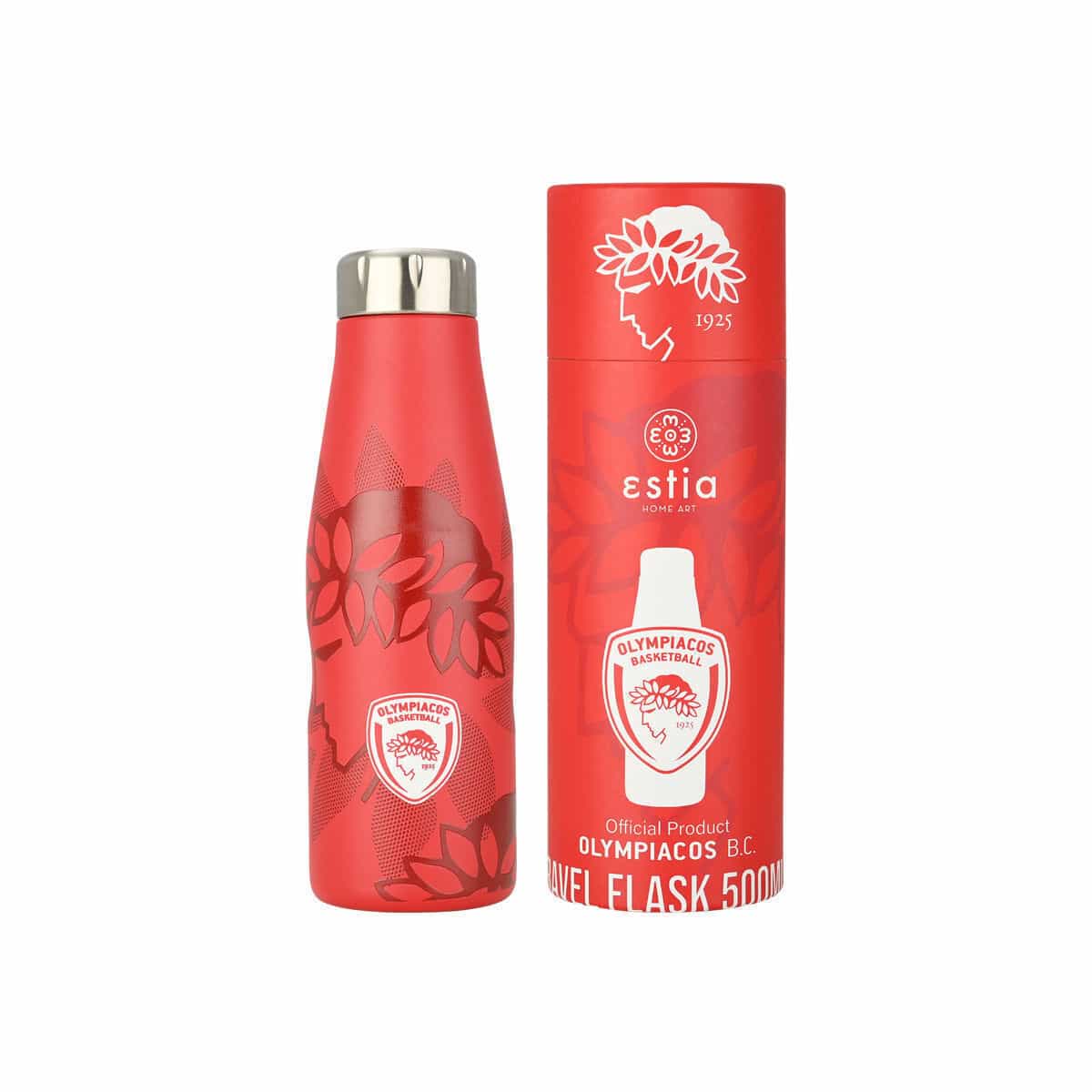 Estia Travel Flask Save the Aegean Μπουκάλι Θερμός Ανοξείδωτο BPA Free 500ml Olympiakos BC Κωδικός: 00-27179 - Image 1