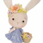 Μπεζ Πολυρεζιν Λαγουδινα Μωβ Φορεμα 17,5χ9χ33,5εκ 89592