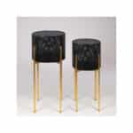 ESTHETI home Κασπώ Μεταλλικό Μαύρο με Βάση 29x29x60εκ. 752-18093