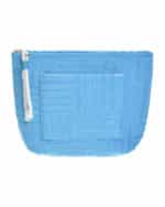 Ble γυναικείο υφασμάτινο τσαντάκι παραλίας τιρκουάζ ανάγλυφο 5-42-502-0013