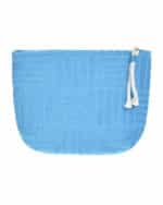 Ble γυναικείο υφασμάτινο τσαντάκι παραλίας τιρκουάζ ανάγλυφο 5-42-502-0013 - Image 2