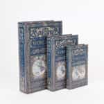 Estheti Home S/3 Διακοσμητικά Κουτιά Ξύλινα Μπλε 33x22x7cm 819-00279