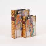 Διακοσμητικό Κουτί Βιβλίο Σετ 2τμχ Ξύλινο Πολύχρωμο 18x7x27εκ. ESTHETI 819-00278