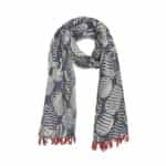 ΦΟΥΛΑΡΙ/ΠΑΡΕΟ ΜΠΛΕ/ΛΕΥΚΟ ΜΕ ΦΟΥΝΤΑΚΙΑ 100Χ180 (100% COTTON) Κωδικός: 5-43-230-0269