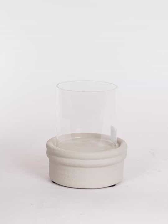 Κεραμικό Λευκό Κηροπήγιο 13,5χ13,5χ15εκ 819-00517 Estheti - Image 1