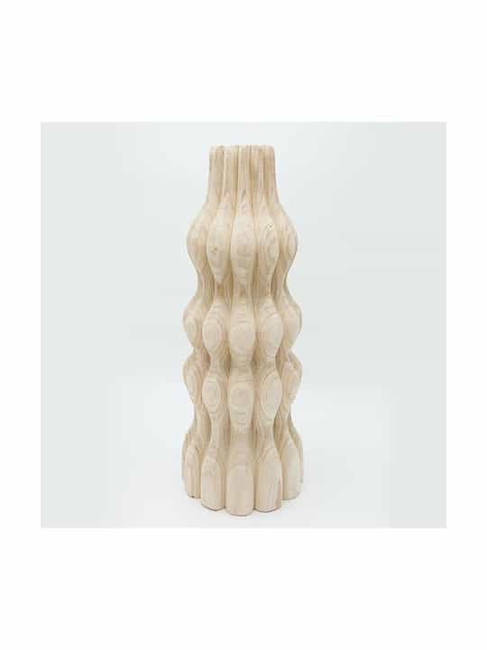 fixedratio_20250529094838_diakosmitiko_vazo_xylino_kafe_16x44cm Διακοσμητικό Βάζο Ξύλινο Καφέ 16x44cm 819-00410 - Image 1