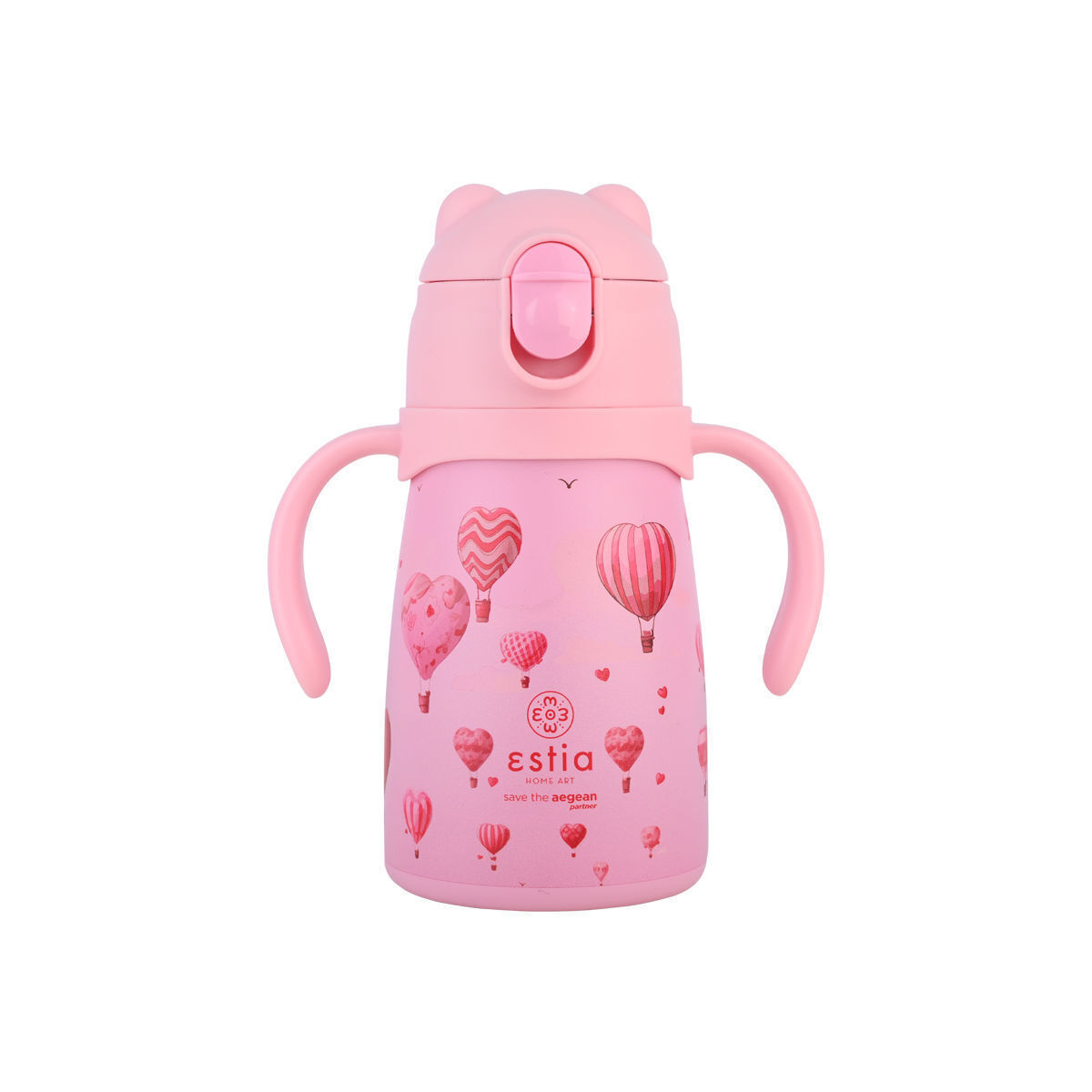 20250725122425_estia_paidiko_pagouri_thermos_silikonis_me_kalamaki_non_spill_roz_300ml_01_33231 Estia Bubble Bottle Save The Aegean Παιδικό Παγούρι Θερμός Ανοξείδωτο με Pop-Up Καπάκι Non Spill Love Ascend 300ml 01-33231 - Image 1