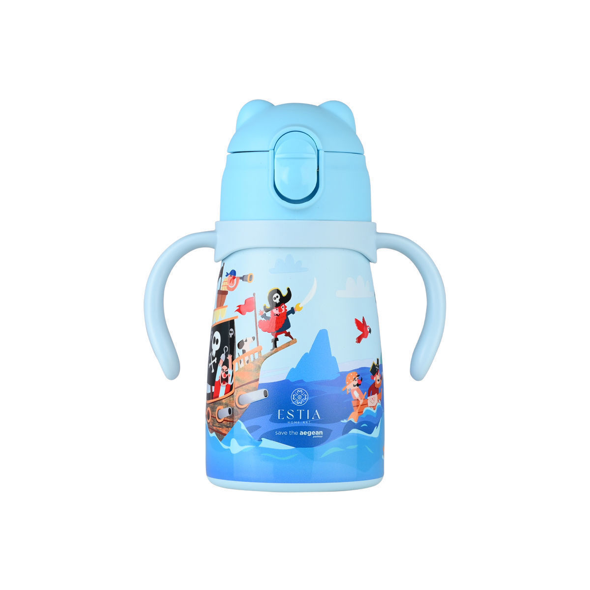 Estia Bubble Bottle Save The Aegean Παιδικό Παγούρι Θερμός Ανοξείδωτο με Pop-Up Καπάκι Non Spill Treasure Quest 300ml Κωδικός: 01-33200 - Image 1