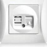 Lineme Πρίζα Τηλεφώνου με Πλαίσιο Μονή RJ11 σε Λευκό Χρώμα 50-00115-1