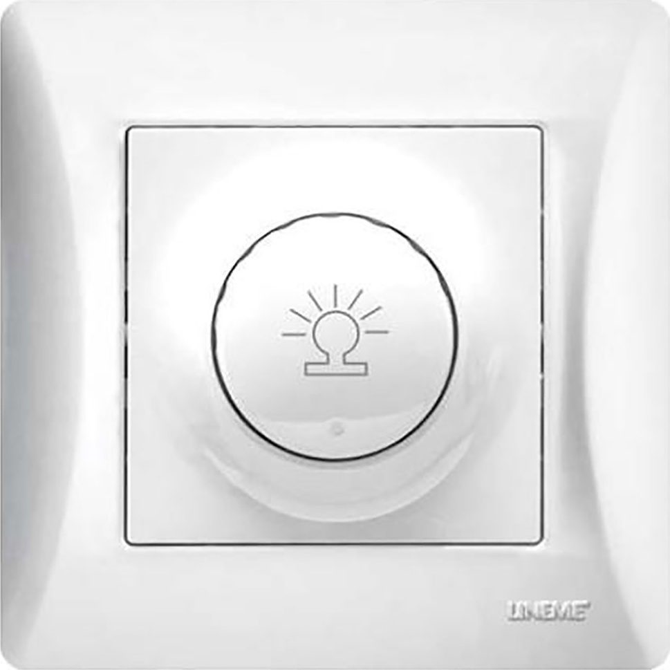 20211020135852_lineme_50_00110_1_pliris_peristrofikos_500w Lineme Χωνευτός Διακόπτης Dimmer με Πλαίσιο Απλός Περιστροφικός 500W σε Λευκό Χρώμα Κωδικός: 50-00110-1 - Image 1